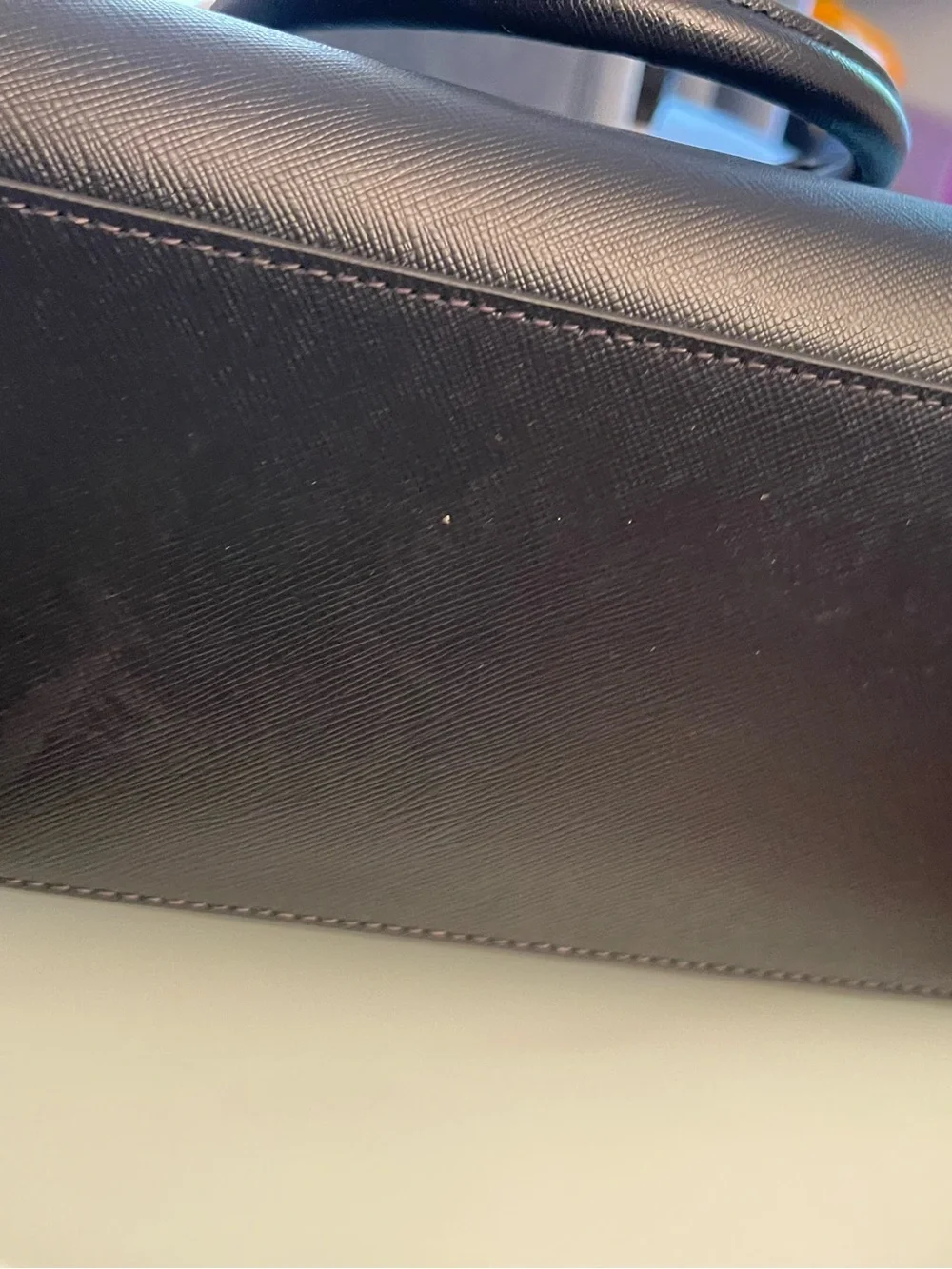 kate spade Black Saffiano Dome Satchel with Gold Hardware